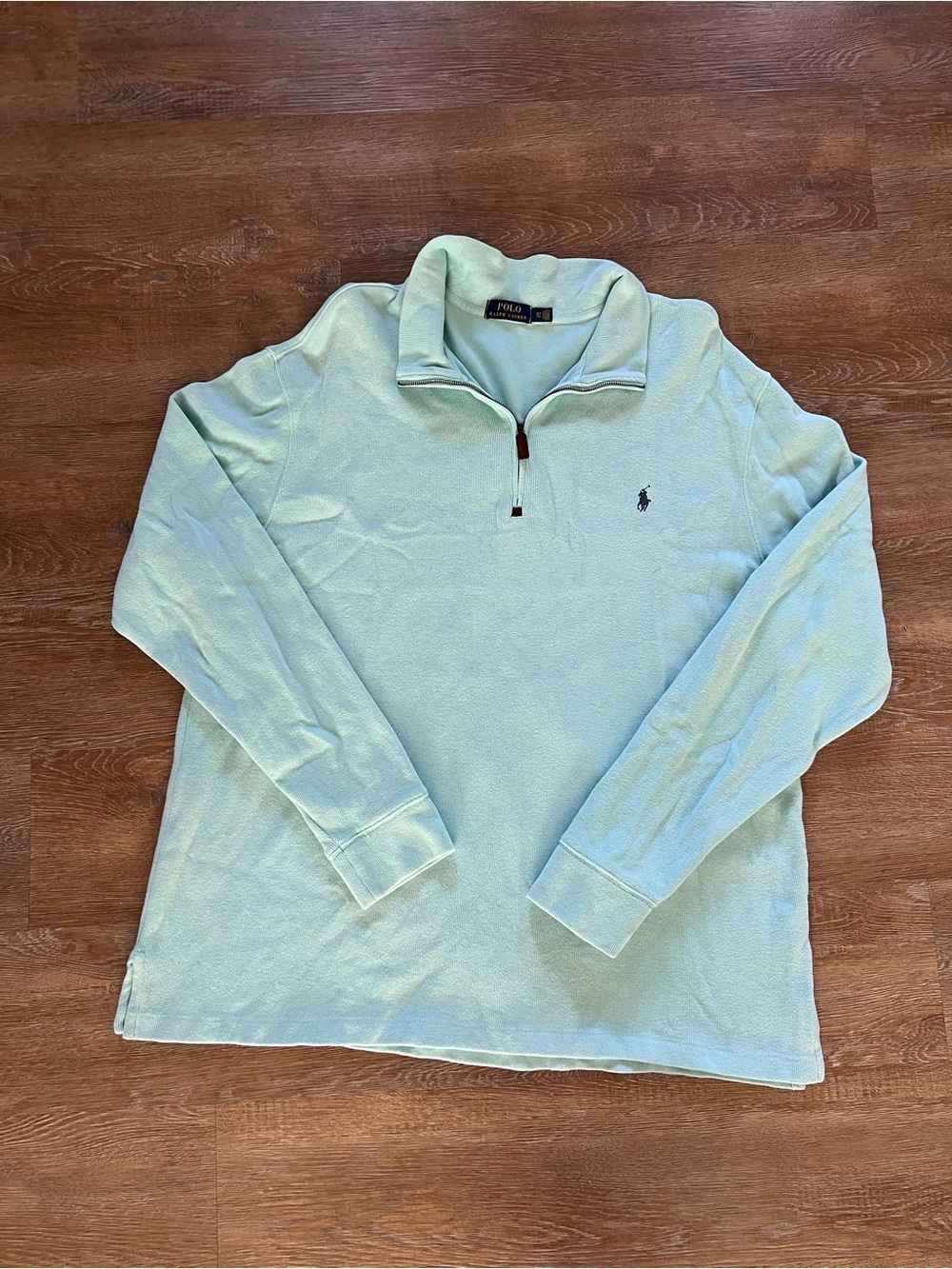 Polo Ralph Lauren Quarter Zip Pullover Mint Green | XLT Tall | 100% Cotton
